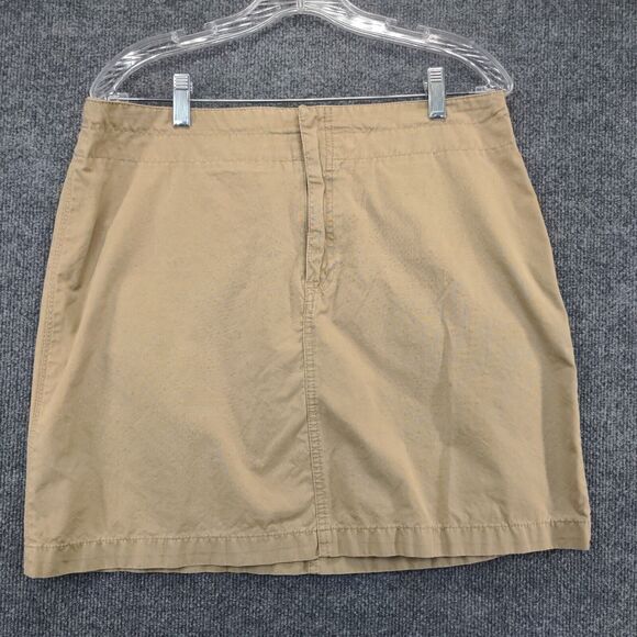 GAP Womens Skirt Tan Size 12 Cotton A-Line Back Pocket Zip Closure - Picture 2 of 11